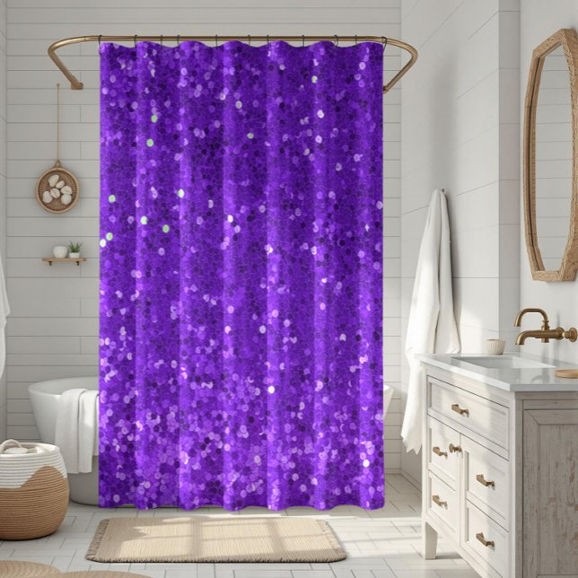 Cortina Para Box Padrão de Brilho Falso Roxo Fundo (Criador carregado)