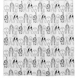 Cortina Para Box Padrão de Bumbuns de cães