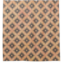 Cortina Para Box Padrão de Burst de Diamante Rosa, Pêssego e Bronze