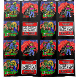 Cortina Para Box Padrão de Cartoon Zombie