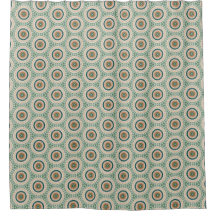 Padrão de Círculo Boho Chic Verde Laranja e Azul