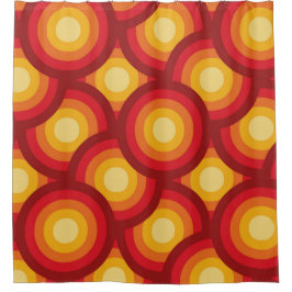 Cortina Para Box Padrão de Círculos Sobrepostos do Groovy 70s Retro