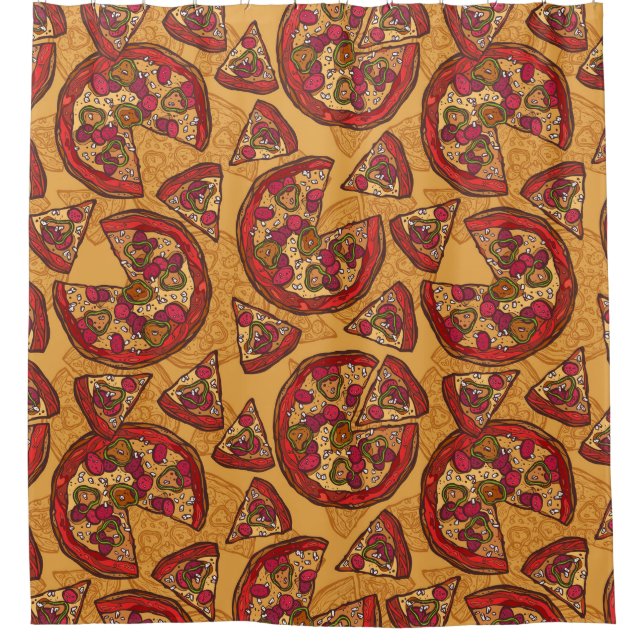 Cortina Para Box Padrão de Comida Trash (Frente)