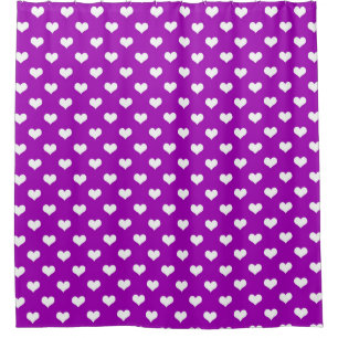 Cortina Para Box Padrão de design de coração de amor branco roxo