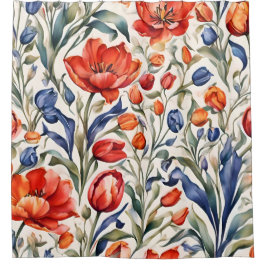 Cortina Para Box Padrão de Design de Tulipas Bloomers WC