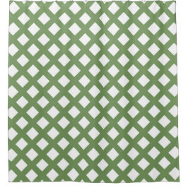 Cortina Para Box Padrão de Diamante Xadrez Verde Branco
