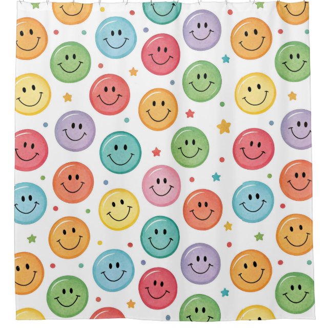 Cortina Para Box Padrão de Emoji Sorridente (Frente)