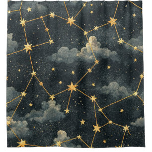 Cortina Para Box Padrão de Estrelas da Constelação Celeste (1)