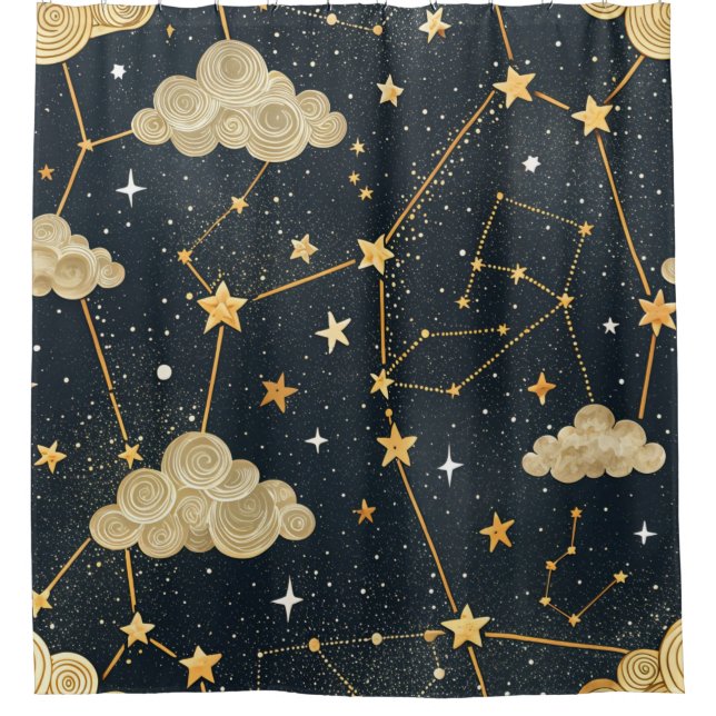 Cortina Para Box Padrão de Estrelas da Constelação Celeste (2) (Frente)