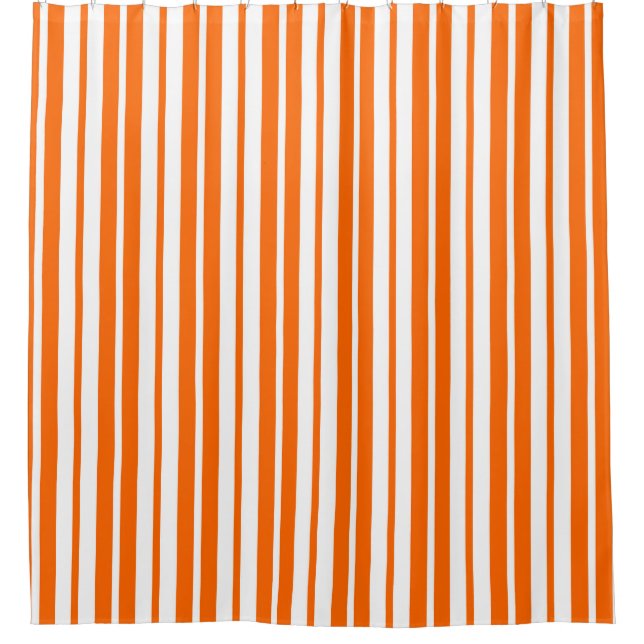 Cortina Para Box Padrão de Faixa Vertical Branco Laranja (Frente)