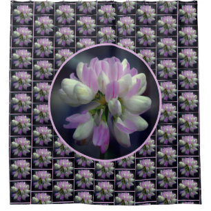 Cortina Para Box Padrão De Fechamento Da Flor Cor-De-Rosa E Branco