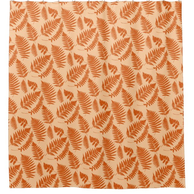 Cortina Para Box Padrão de Fern da Madeira, Pastel Orange (Frente)