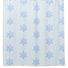 Cortina Para Box Padrão de Floco de Neve Azul Gélido Design de Inve