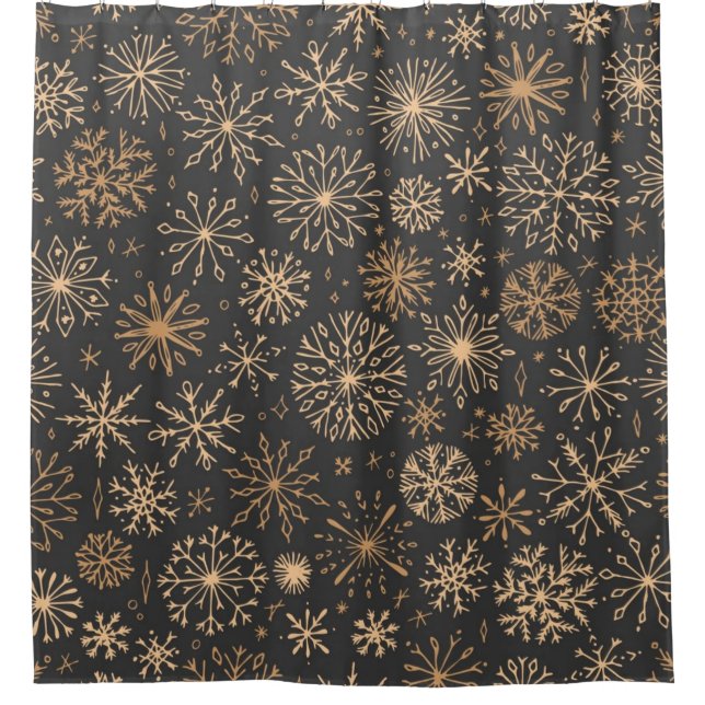 Cortina Para Box Padrão de flocos de neve (Frente)