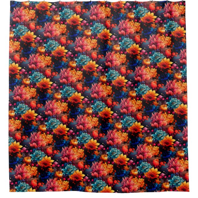 Cortina Para Box Padrão de Flor (Frente)