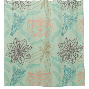 Cortina Para Box Padrão De Flor De Blossom De Casa Branca
