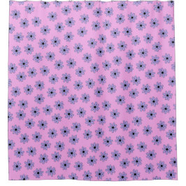 Cortina Para Box Padrão de Flor de Hippie Azul Púrpura
