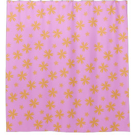 Cortina Para Box Padrão de Flor de Hippie Cor-de-Rosa-Cor-de-Pré-Pi