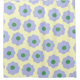Cortina Para Box Padrão de Flor de Hippie Verde Azul de Pré-Disquet