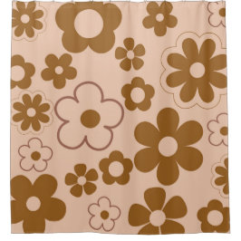 Cortina Para Box Padrão de Flor de Hippie Y2K do Forno de Outono Ca