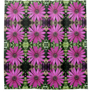 Cortina Para Box Padrão de Flor de Margarida Africana Roxa