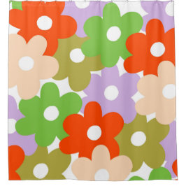 Cortina Para Box Padrão de Flor Tropical Simples Colorida