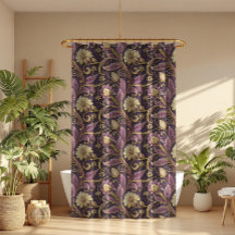 Padrão de Flores Relevo Roxo e Dourado