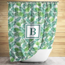 Padrão de Folhas de Palmeira com Monograma Elegant