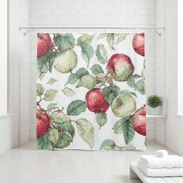 Cortina Para Box Padrão de Fruta de Maçã Verde Vermelha Russo de Aq