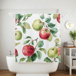 Cortina Para Box Padrão de Fruta de Maçã Verde Vermelha Russo de Aq
