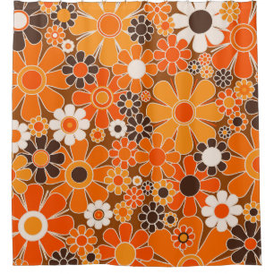 Cortina Para Box Padrão de Groovy Floral 60s 70s