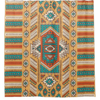 Cortina Para Box Padrão de ilustração sem descontinuidades étnicas 