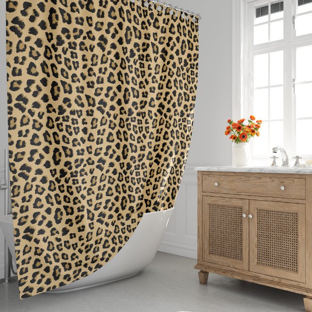 Cortina Para Box Padrão de impressão do Leopard (Cute Leopard Print Pattern Shower Curtain by Looly Elzayat
)
