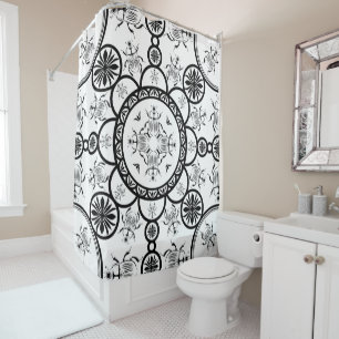 Cortina Para Box padrão de linha de azulejos escaravelho