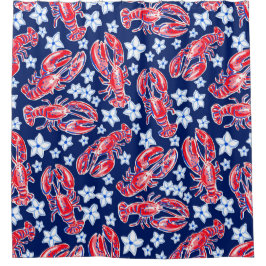 Cortina Para Box Padrão de Marinho Vermelho da lavagante de pré-dis