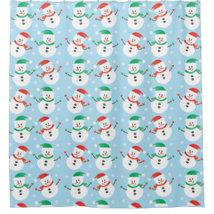 Cortina Para Box Padrão de Neve Bonito de Natal
