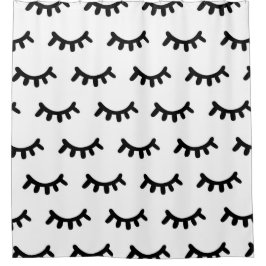 Cortina Para Box Padrão de olhos abstrato bonitos, preto e branco