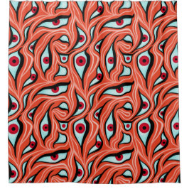 Cortina Para Box Padrão De Onda De mau Olhos Vermelhos Sobre Horror