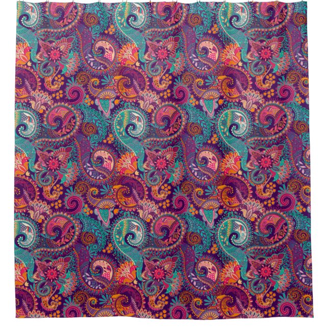 Cortina Para Box Padrão de Paisley (Frente)