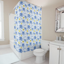 Padrão de Palmeiras de Lemons Azul Toile