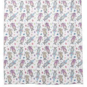 Cortina Para Box Padrão de Páscoa Bunny Gnome