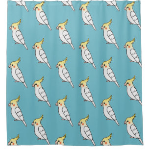 Cortina Para Box Padrão de pássaros Lutino Cockatiel