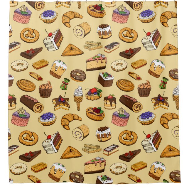 Cortina Para Box Padrão de pastelaria (Frente)