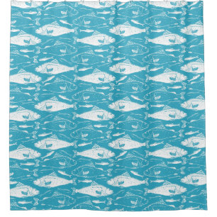 Cortina Para Box Padrão de Peixe