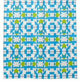 Cortina Para Box Padrão de Puzzle Moderno para Espaços Contemporâne