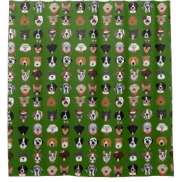 Cortina Para Box Padrão de Rosto de Cão de Natal