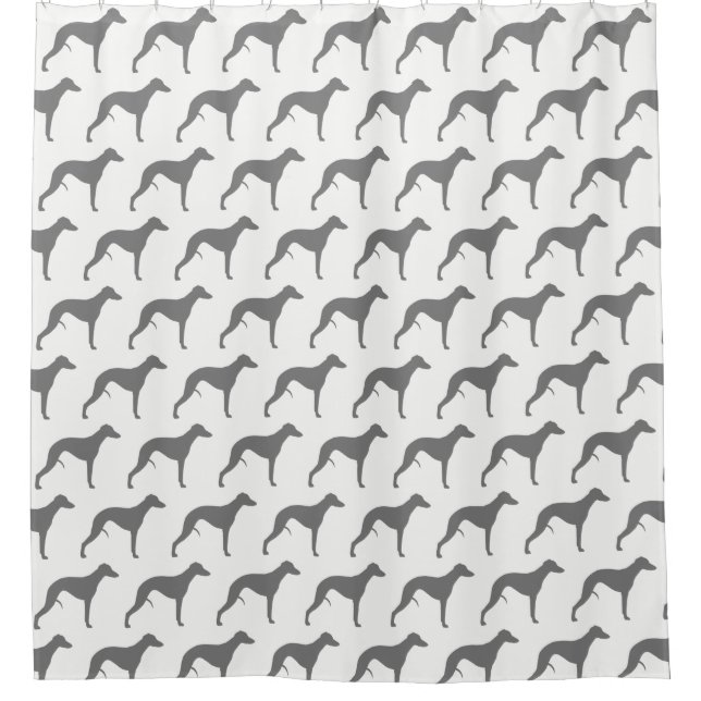 Cortina Para Box Padrão de Silhouettes de Whippet (Frente)