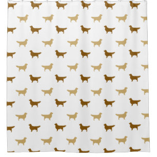 Cortina Para Box Padrão de Silhuetas de Retriever Dourado