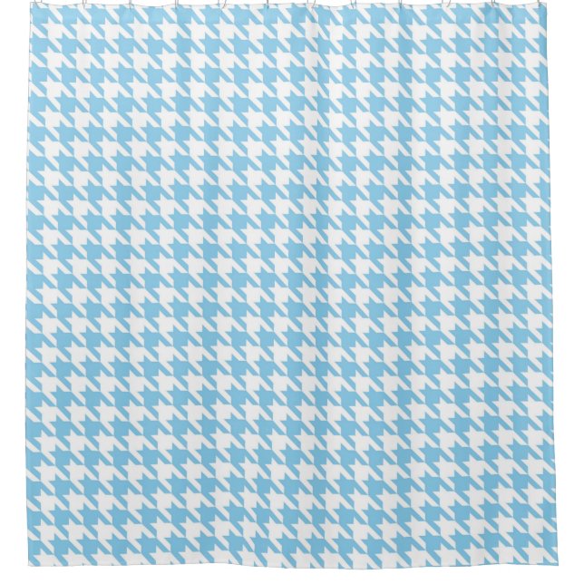 Cortina Para Box Padrão de som branco e azul-céu (Frente)