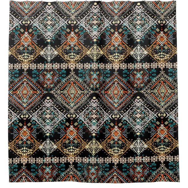 Cortina Para Box Padrão de sucesso étnico. Ornamento etno. Tribo (Frente)